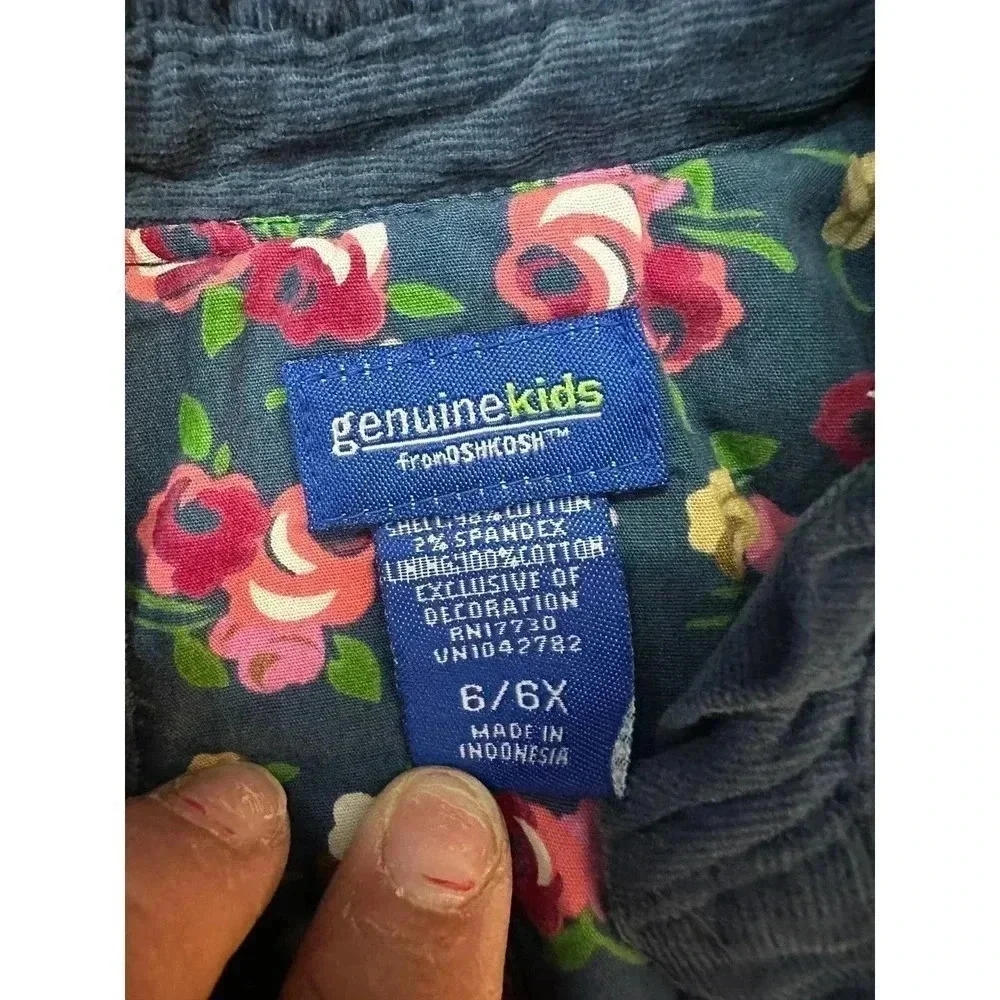 OshKosh Genuine Kids Girl's 2 Pc Floral Print Skirt Corduroy Jacket Outfit Set